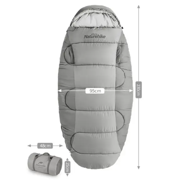 Oval Sleeping Bag Naturehike PS200 NH20MSD03, Grey Oval Sleeping Bag Naturehike PS200 NH20MSD03, Grey