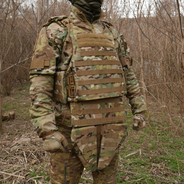 Бронекомплект Kiborg з балістичним захистом 1 клас захисту Militex Multicam