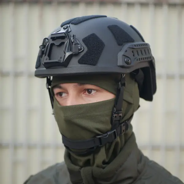 Балістичний шолом покращений FAST PE GEN III AGGRESSIVE Black M, L