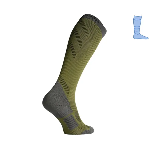 Гольфи компресійні LongDry PRO демісезонні сіро-зелені