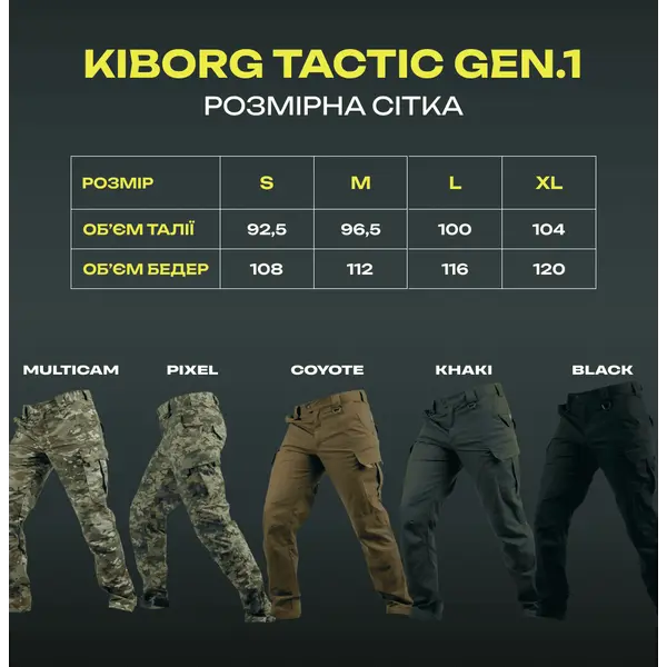Брюки Kiborg Tactic Multicam Gen.1