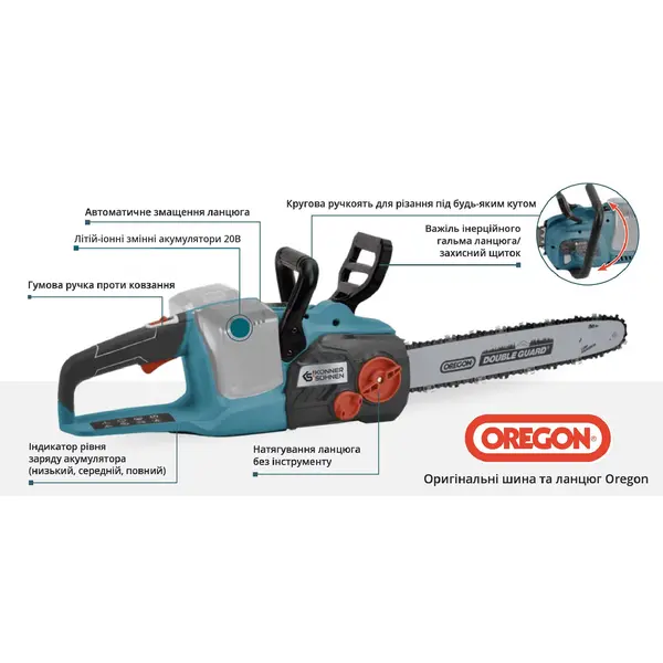 Ланцюгова акумуляторна пила Konner&Sohnen KS CS40V-14