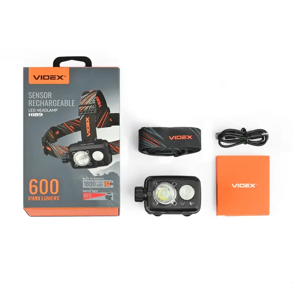 Світлодіодний налобний ліхтарик VIDEX 600Lm 5000K