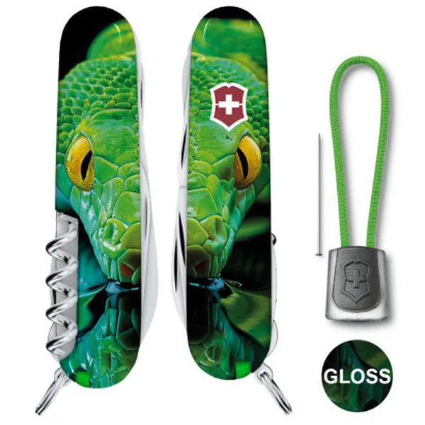 Ніж Victorinox Swiss Army Huntsman Zodiac Зелена дерев'яна змія