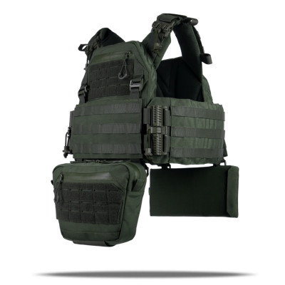 Плитоноска Kiborg GU gen.2 + 2 підсумки з балістичним захистом 2 класу хакі