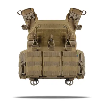 Плитоноска Kiborg GU gen.2 + з'ємна панель з 3-ма підсумками під 1 магазин койот