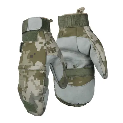 Тактичні утепленні зимові рукавиці Softshell піксель S