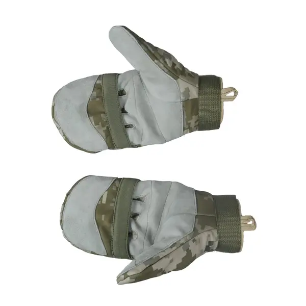 Тактические утепленные зимние перчатки Softshell пиксель S