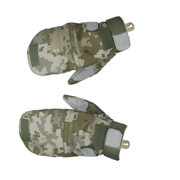 Тактичні утепленні зимові рукавиці Softshell піксель M