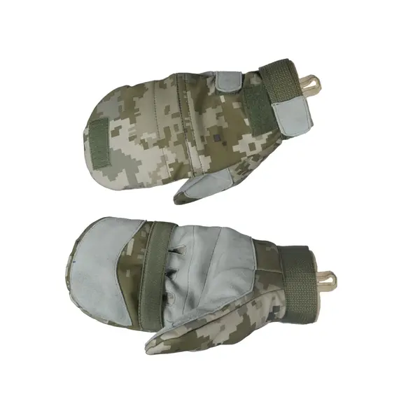 Тактичні утепленні зимові рукавиці Softshell піксель M