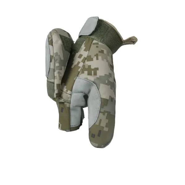 Тактичні утепленні зимові рукавиці Softshell піксель L
