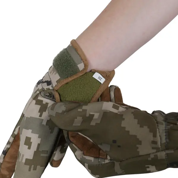 Тактические зимние перчатки Softshell пиксель L