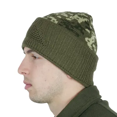 Шапка-балаклава в'язана Олива піксель