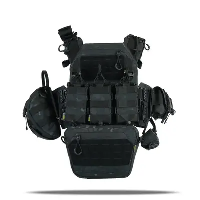 Плитоноска Kiborg GU gen.2 + 8 підсумків чорний мультикам