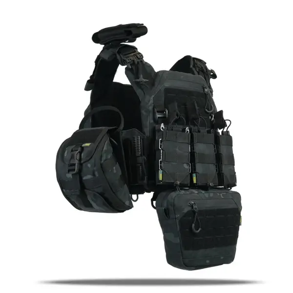Плитоноска Kiborg GU gen.2 + 8 подсумков черный мультикам